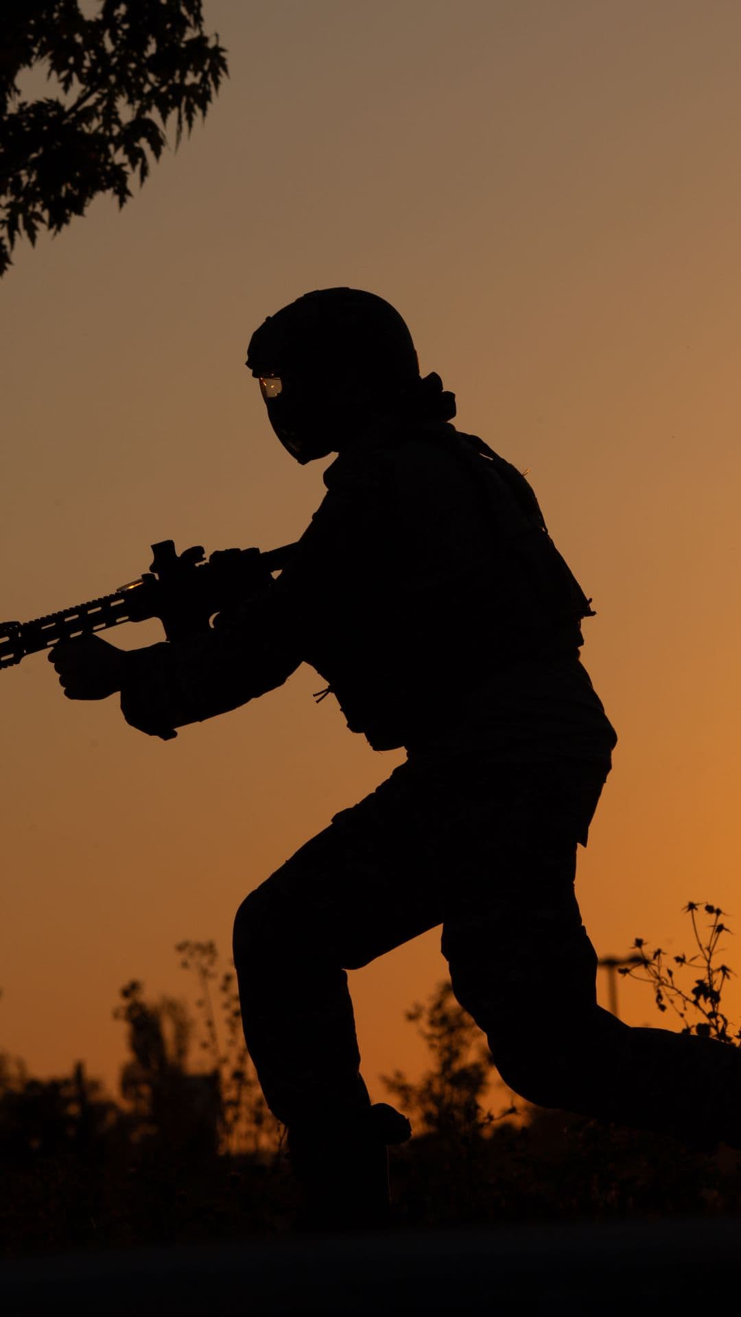 Silhouette of a player at dawn