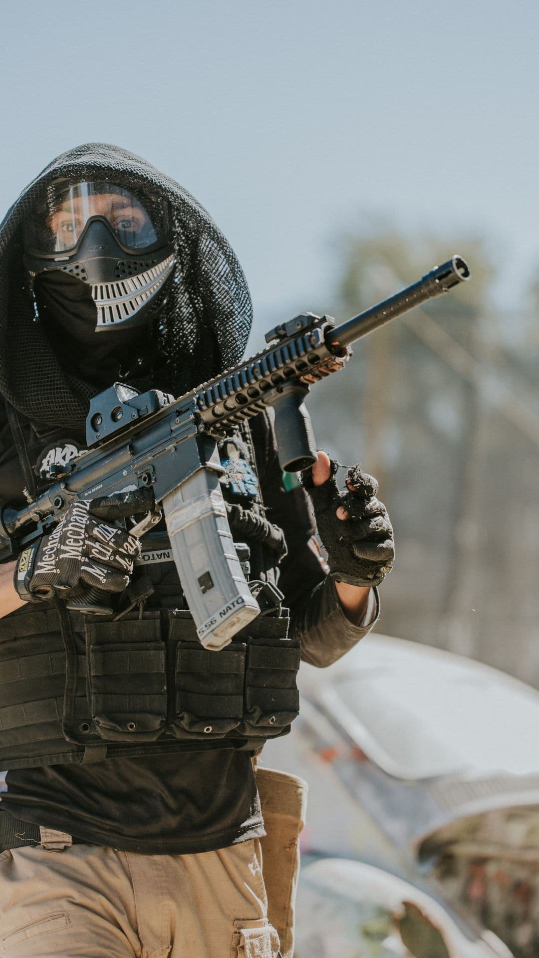 Player portrait with paintball marker