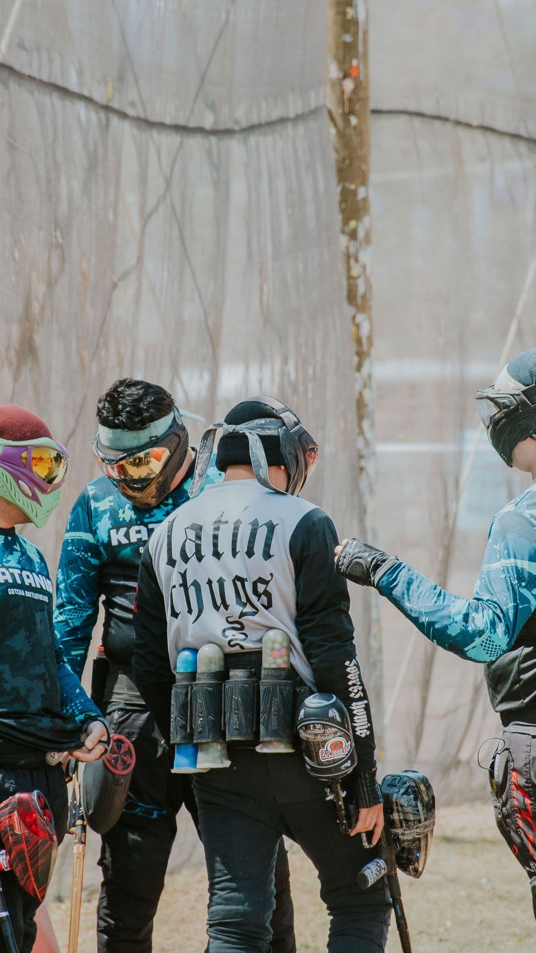 The team strategizing between points