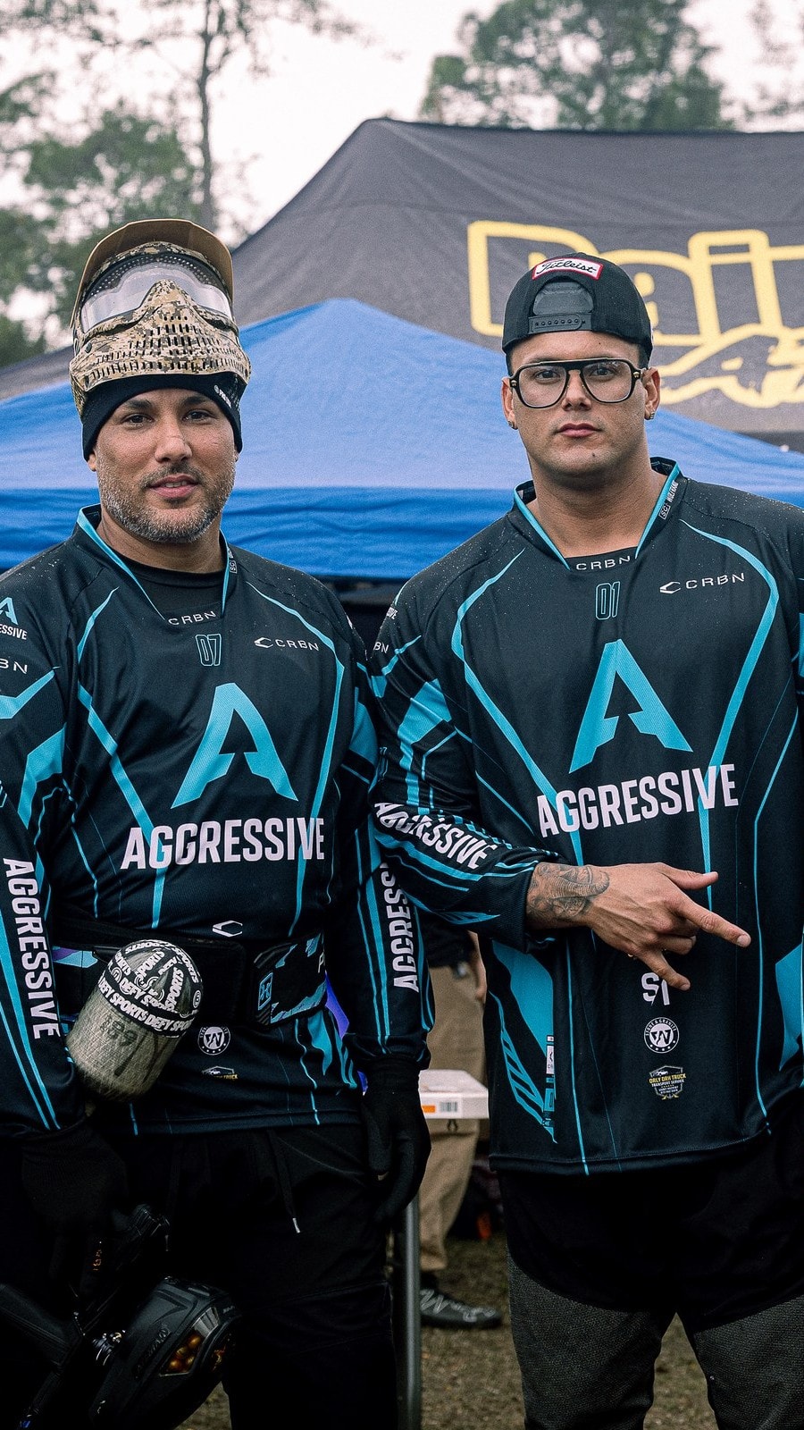 The Aggressive squad posing together at the tournament tents